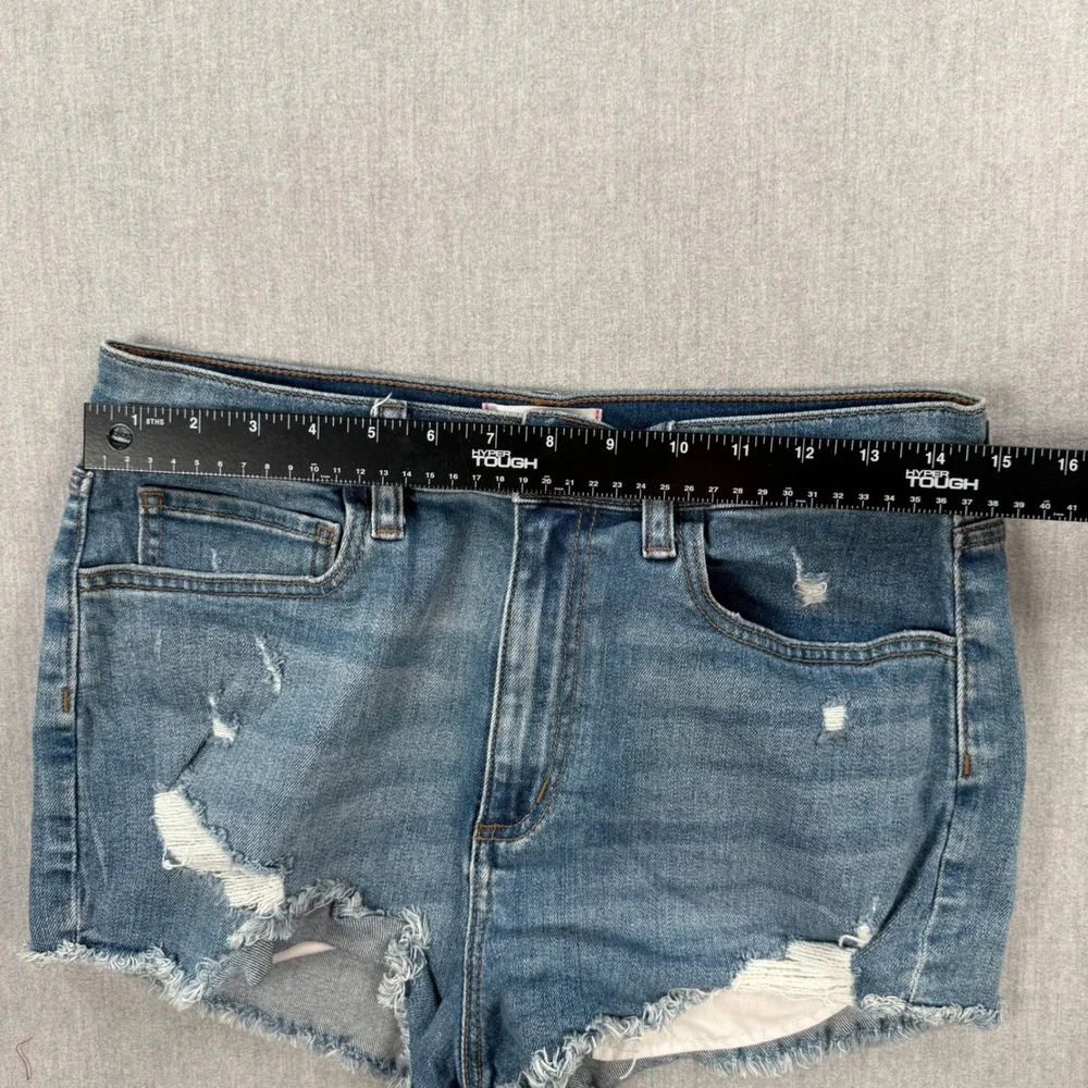 Pink Victoria's Secret Distressed Denim Shorts Medium Wash Cutoff Size‎ 10